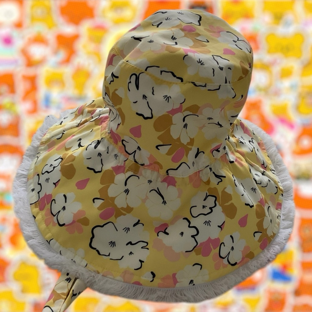 BP Floral Wide Brim Hat - Yellow and Pink